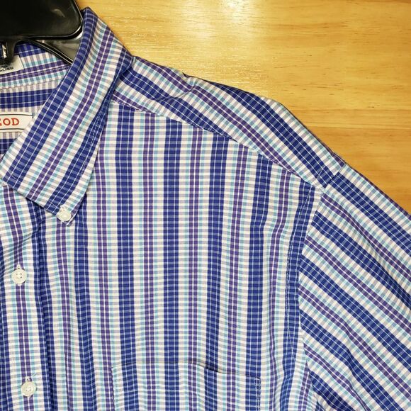 Izod Other - IZOD Men’s Checkered Button-Up Shirt – Blue/Purple Plaid – Size XL